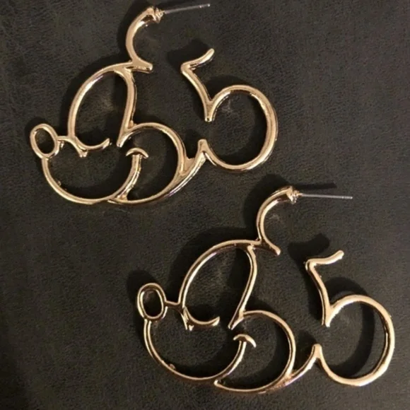 Mickey Mouse Faux Gold Earrings - Picture 3 of 4